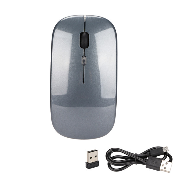 Wireless Mouse 2.4G Ergonomic Dual Mode LED Breathing Light 500mAh Rechargeable Battery Adjustable DPI Office MouseGrey