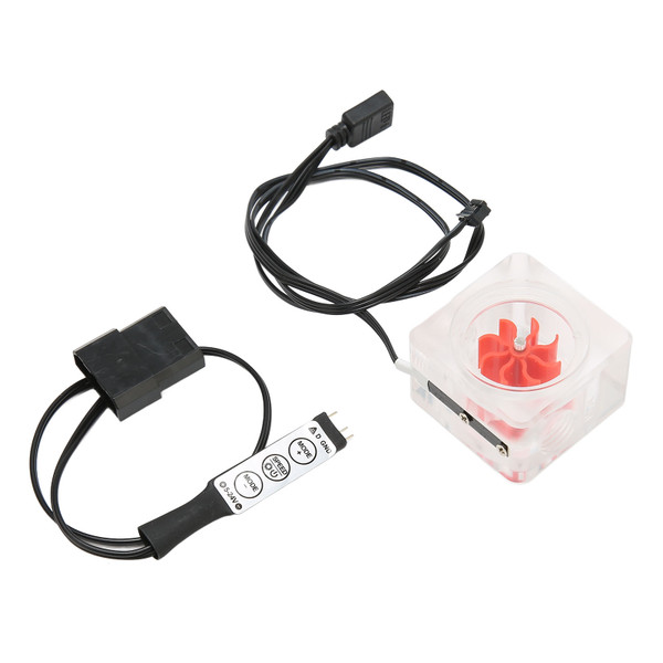 Water Cooling Flow Meter G1/4 Thread 8 Impeller 3 Way Durable Acrylic Revolving Speed Meter for Computer Red