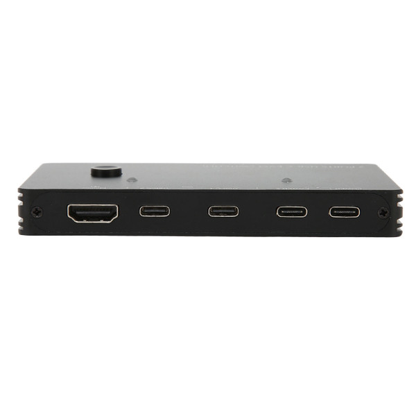 Type C KVM Switch 2 In 1 Out 10Gbps 3840x2160 30Hz 60Hz Self Adaptive EDID HD KVM Switcher for Laptop Desktop TV