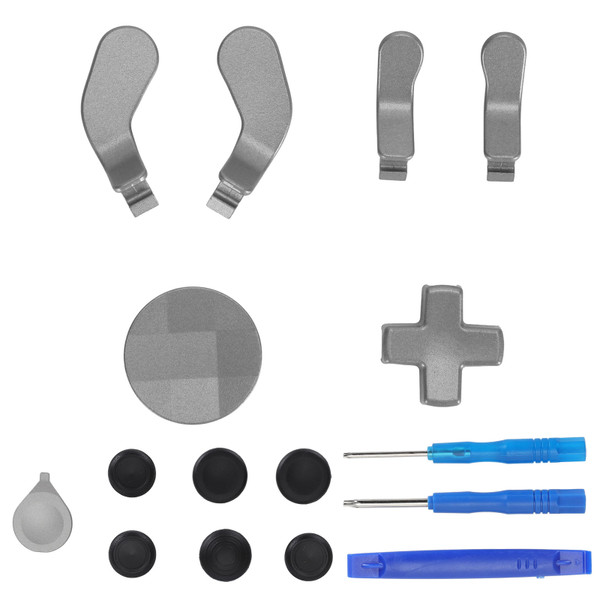Accessories for Xbox One Elite Series 2 Controller Metal Thumbsticks Replacement Parts Kits Joysticks Paddles Kit Silver
