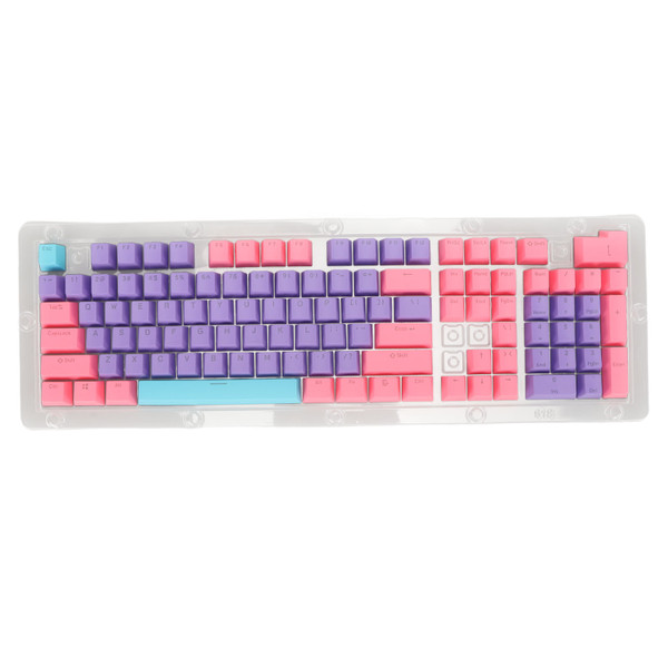 PBT Keyboard Keycaps 2 Color Injection Molding Light Transmission OEM Height DIY Combination Keycaps for Mechanical Keyboard Purple Pink Blue
