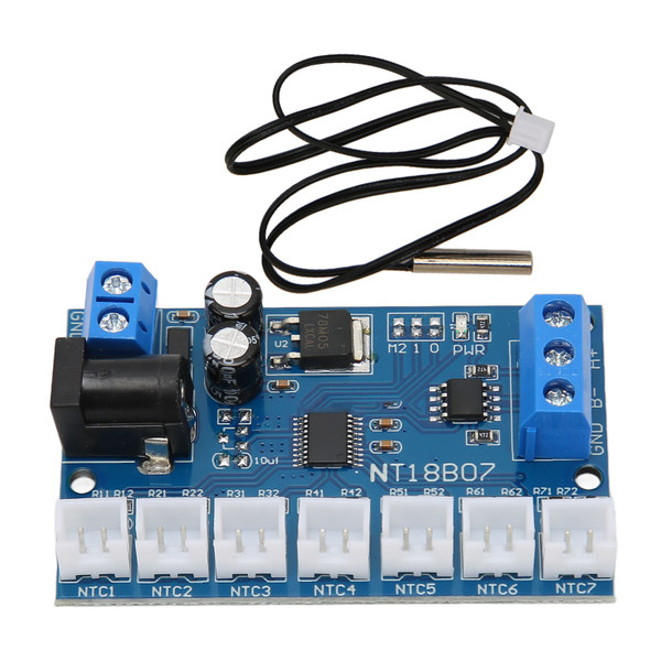 RS485 Module 7 Channel Minus 20 to Plus 125 Celsius 19.7in Long NTC Temperature Sensor for Measurement Replacement