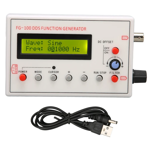 DDS Functional Signal Generator Sine Triangle Square Sawtooth Waveform DDS Function Signal Generator 1HZ to 500KHZ