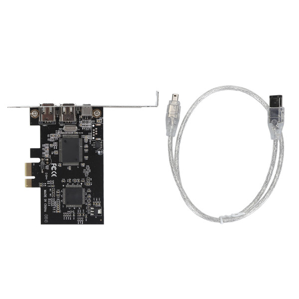 PCIE 1X to 3 Port 1394A Firewire Riser Card Dual Chip Design Support 1440x1080 800Mbps Expansion Adapter Card for Windows