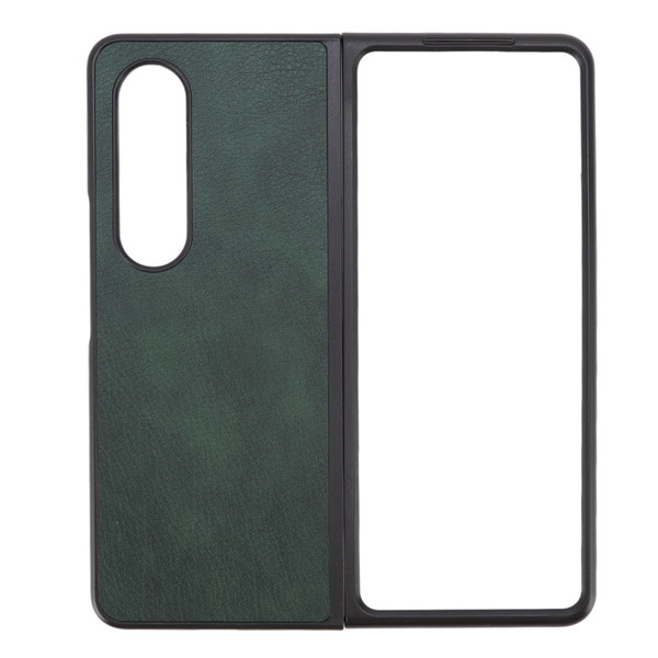 Folding Screen Phone Leather Case Scratch Resistant Total Protection Dustproof Cell Phone Cover for Galaxy Z FOLD 4 Green