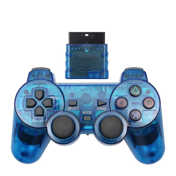 Wireless Gamepad Transparent Sensitive 2.4G Dual Vibration Gamepad Controller for Game Accessories Blue