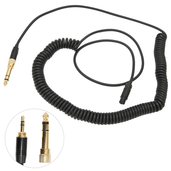 2Pcs Black Spring Audio Cable Replacement Winding Auxiliary Line for AKG Q701 K712 K702 K271S K240S K240MK K181 K141
