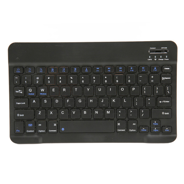 10 Inch Wireless Keyboard Silent Design Multimedia Function Keys Portable Bluetooth Keyboard for IOS Tablet Computer Phone Black