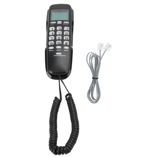 Office Household Wall Mounted Type Landline Mini Telephone Extension with Caller IDblack