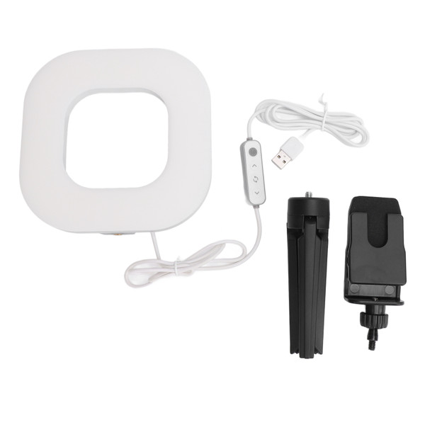 USB Video Light 10 Brightness Level 5 Color 1500lm 72 LEDs Clip On Laptop Lamp with Tripod for Live Streaming Makeup