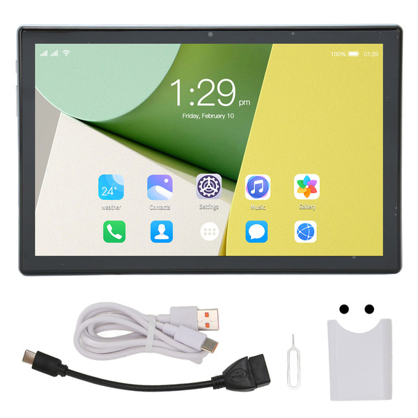 10.1 Inch Tablet 8 Core CPU 8GB 256GB Support 5G WIFI Dual SIM Dual Standby Fast Charging 4G Calling Tablet 100‑240V Blue EU Plug