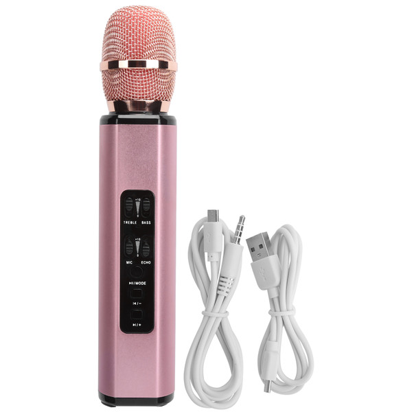 Bluetooth Karaoke Microphone Handheld MultiFunction Dual Speakers Wireless Microphone