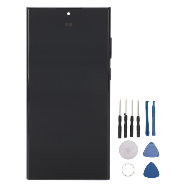 Screen Replacement Touch Screen Display Digitizer Assembly for S22 Ultra European Phone with Frame Fingerprint Function Repair Tools