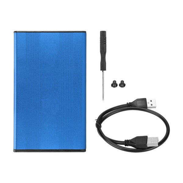 HDD Enclosure 2.5in 2TB Capacity 480Mbps Transfer Rate Aluminum Alloy with USB2.0 Transmission for Windows for VistaBlue  (Not Inclube Hard Disk)
