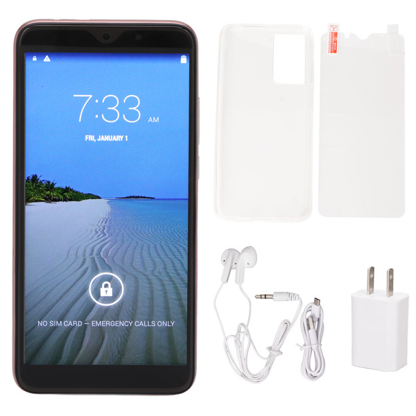 5.72in Cell Phones 2GB 16GB 4800mAh Battery Front 5MP Rear 8MP Gold Cell Phone for Android 11.0 100‑240V