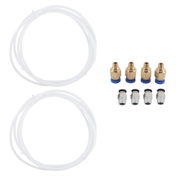 2*PTFE PTEE Tube  4*PC4 M6 Quick Fitting+4*PC4 M10 Straight Pneumatic Fitting Push