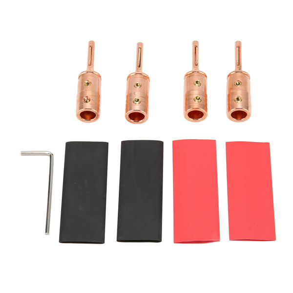 4Pcs Speaker Banana Plugs Pure Copper Male Speaker Wire Connector for Home Theater AV Receiver Amplifier Sound System