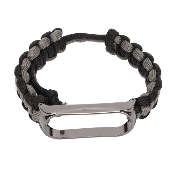 Umbrella Cord Wrist Strap for Xiaomi Mi Band 6/5 NFC Watch Adjustable Replacement WristbandBlack Gray