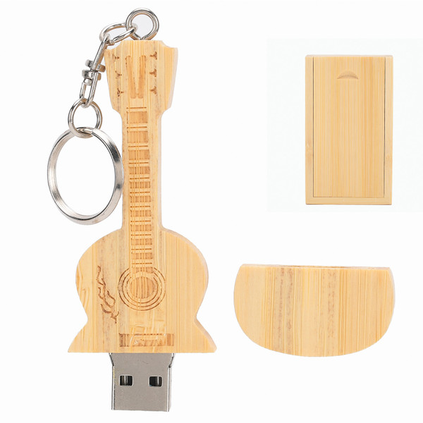 Portable U Disk Guitar USB Flash Drive Memory Stick Computer Parts Wooden CM100132GB