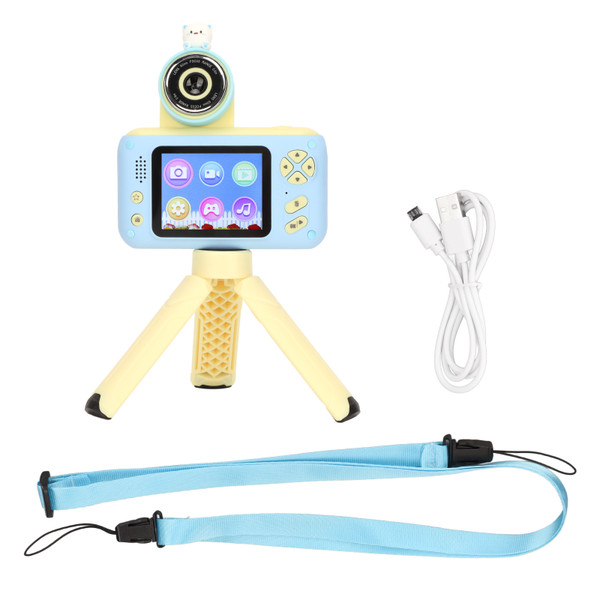 Kids Camera Multifunction 2.4in IPS HD Screen Photo Video Game MP3 Cute Children Digital Camera with Holder
