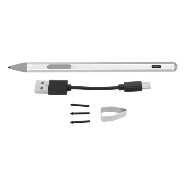 For Pro 3 Stylus 4096 Pressure Palm Rejection LED Indicator Aluminum Alloy Smart Pen for Tablet Writing Control Silver Color