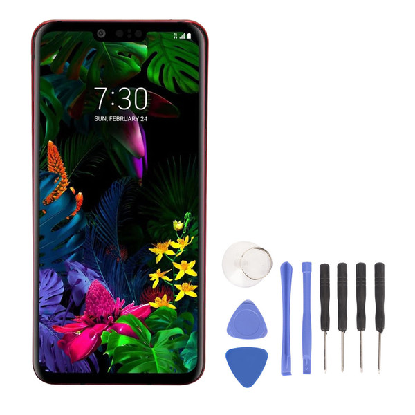 6.1 Inch Screen Replacement Touch Screen Digitizer Assembly Replacement with Frame Repair Tool Kit for LG G8 ThinQ LMG820 G820QM G820V G820N G820UM Red