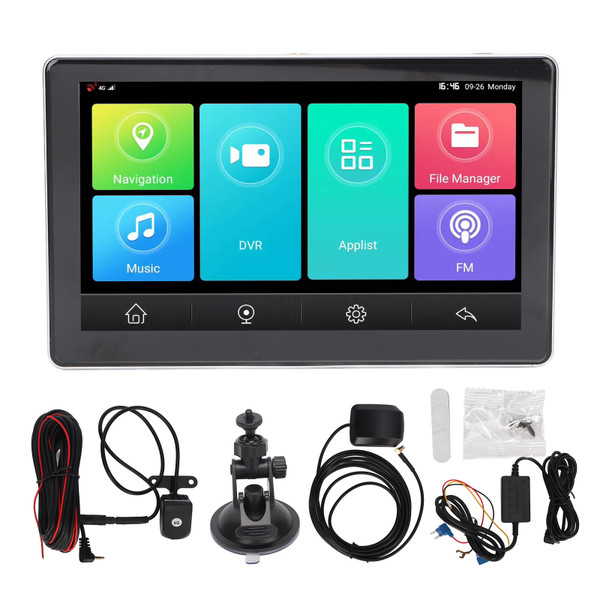 7in Car Driving Recorder Front Rear Dual Lens for Android 8.1 120° Wide Angle HD Touch Screen Loop Recording for Vehicle V7
