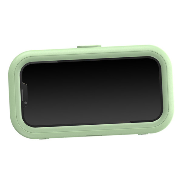Shower Phone Holder 360 Degree Rotating Waterproof Wall Mounted Punch Free Phone Case for Bathroom Green
