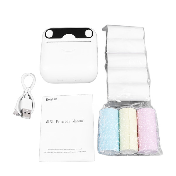 Mini Printer Bluetooth Connection Inkless Printing Portable Pocket Printer for Documents Wrong Question Notes