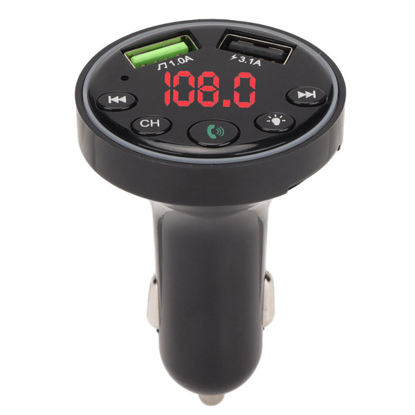Car Charger Adapter USB Charging MP3 Wireless Bluetooth 5.0 FM Transmitter with LED Display for Cars