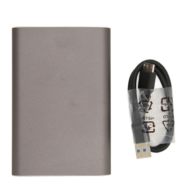 External Hard Drive High Speed USB3.0 Ultra Thin CNC Processing Portable External HDD for Computers TVs Mobile Phones Gris argent 500 Go