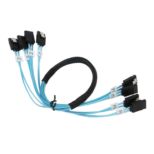MINI SAS 4SATA Transmission Cable Connect to SDD Hard Disk Computer Server High Speed 7P to 4SATA Data Cable 1.6ft