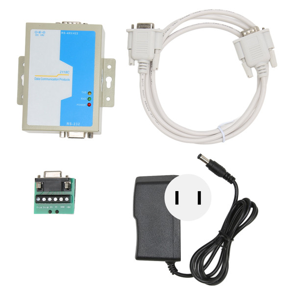 RS232 to RS485 RS422 Converter Industrial Grade Lightning Protection Communication Data Adapter 100‑240V US Plug