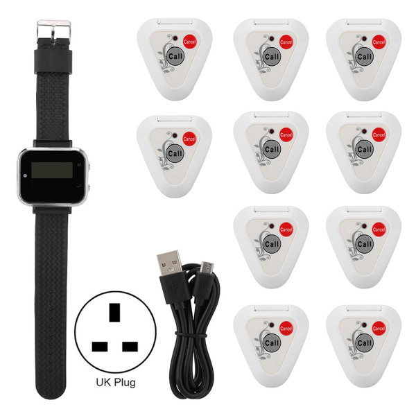 Wrist Watch Pager Receiver Wireless Smart Calling Button for Catering Waiter