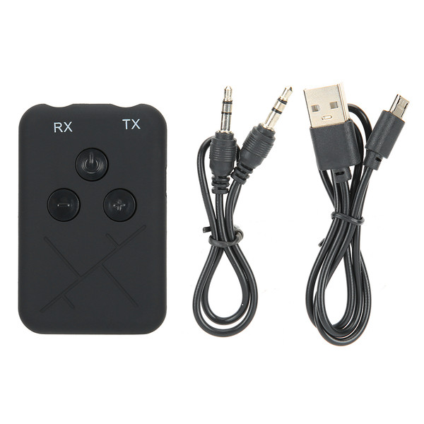 Wireless Audio Receiver Transmitter 2 In-1 3.5mm Free Drive Car System Black for Bluetooth 4.2