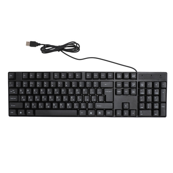 K1800 Minority Language Keyboard 104 Keys 4.9ft Cable Ergonomic Design USB Wired Gaming Keyboard for Office Russian