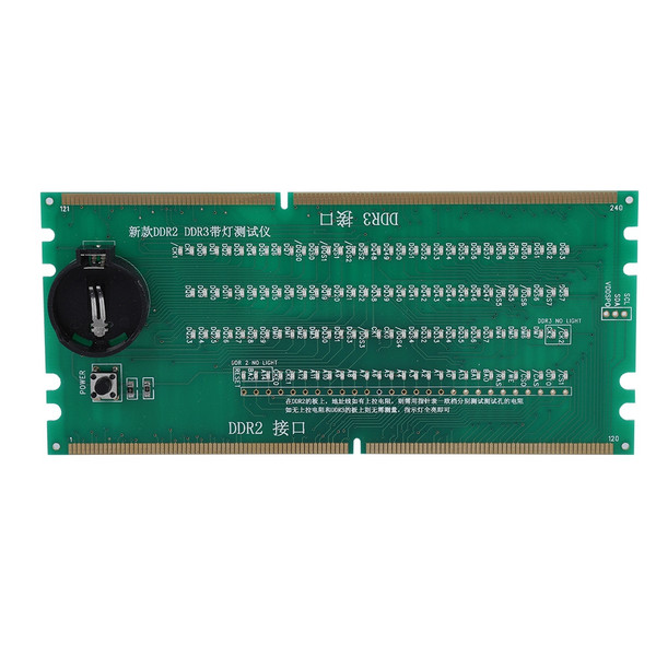 Two in One Desktop Motherboard Test Card DDR2 / DDR3 With Light Tester