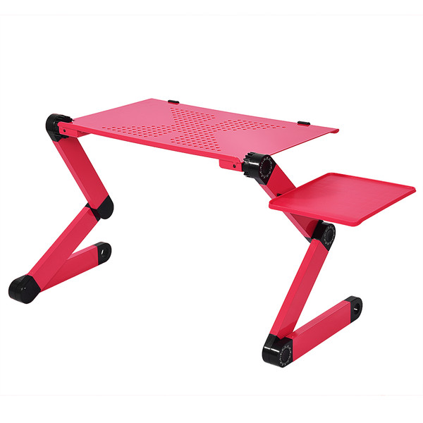 Portable Laptop Desk Notebook Stand Table Tray with Mouse Holder Sofa Bed (red)