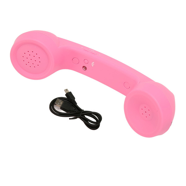 Bluetooth Telephone Handset Retro Radiation Proof Rechargeable Wireless Mobile Phone Handset Receiver Pink