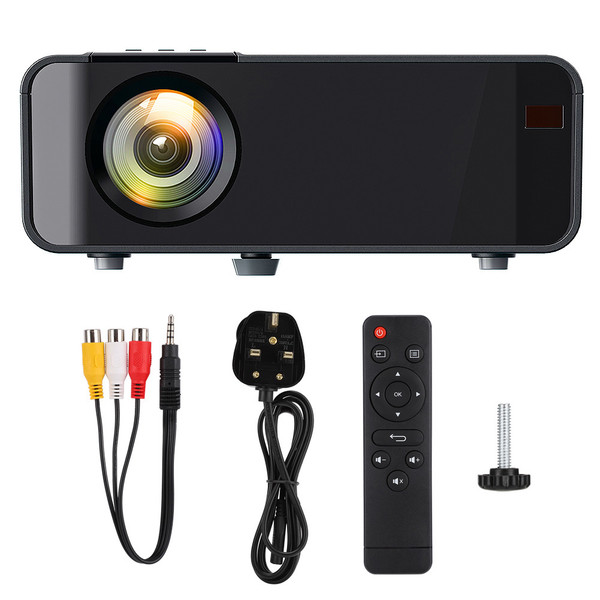W10 Portable 1080P Ultra HD LED Projector(720P Same Screen Version) Black
