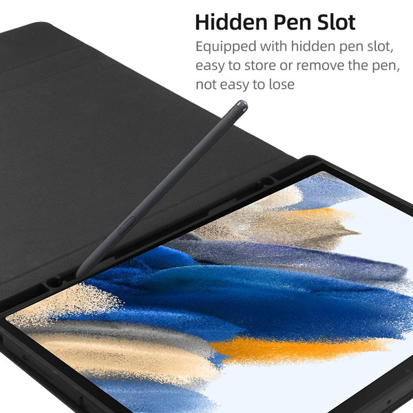 Portable Detachable Tablet Protective Case with BT Keyboard Pen Slot Compatible with Samsung Tab A7 Lite 8.7/T220/T225 Black