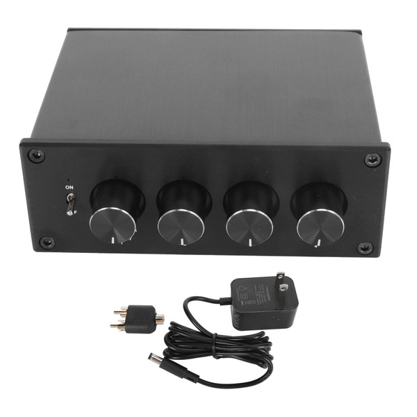 Stereo Splitter Box 1 in 4 Out Low Distortion Sound Signal Splitter for Headphone Amplifier 100‑240V US Plug