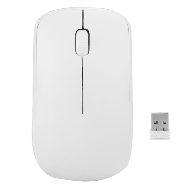 Wireless Mouse Mini Computer Accessories 2.4G 10‑Meter Receiving 1200DPI 3‑Button White(White )
