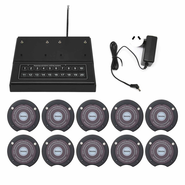 Wireless Calling System 1 to 10 20 Channels Professional Chip Plug and Play Restaurant Pager Systems