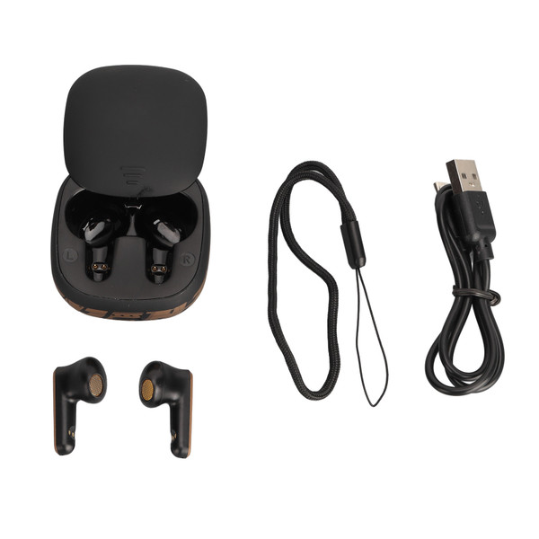 Bluetooth 5.2 Earbuds Lightweight Long Battery Endurance Noise Cancelling Wireless Headphones for Sports Gaming Calls Black
