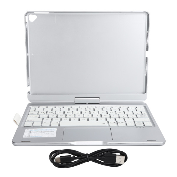 Wireless Folding Bluetooth Keyboard with 360 Degrees Rotation Stand Cover Case Fit for IOS TabletSilver