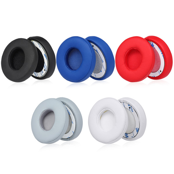 2Pcs Replacement Earpads Ear Pad Cushion for Beats Solo 2 / 3 On Ear Wireless Headphones Blue