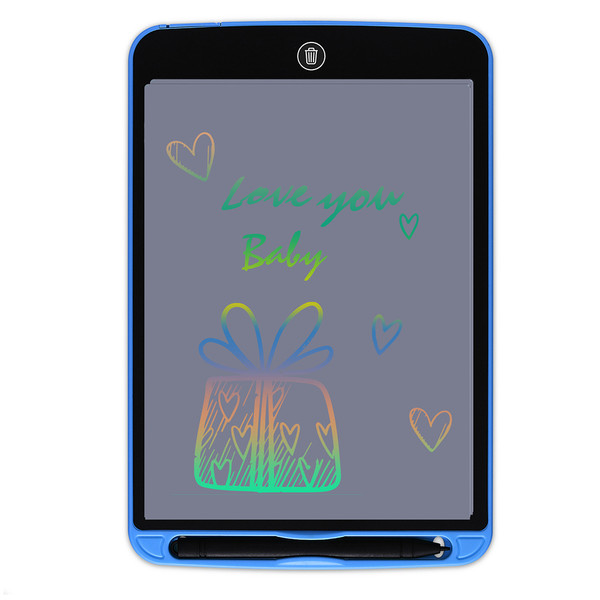 10 Inch LCD Writing Pad Erasable Reusable Electronic Writing Drawing Doodle Board with Stylus for Kids Adults Blue