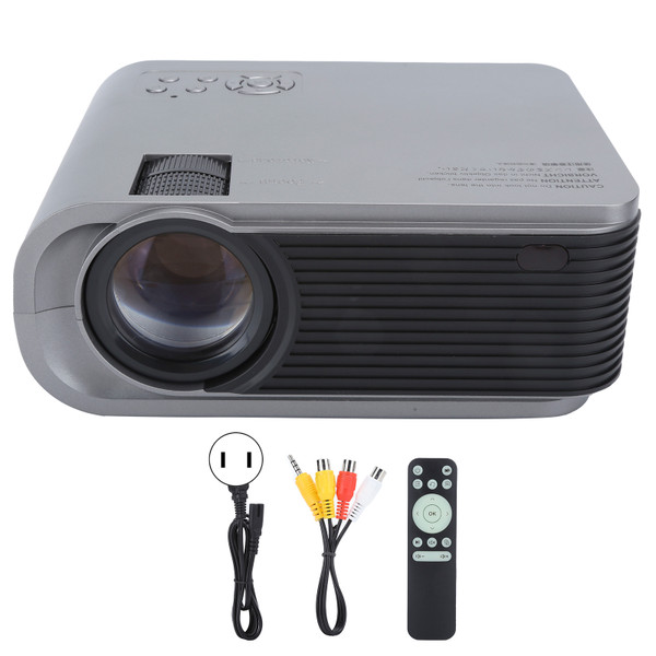 Projector Silver Mini Portable Home Video Player LED USB HDMI H89 1280x720P 100‑240VUS Plug