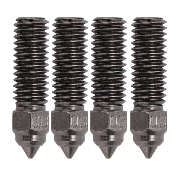 4Pcs Extruder Nozzles for CR K1 Hardened Steel Smoothing Durable Prevent Clogging 3D Printer Nozzles 0.3mm